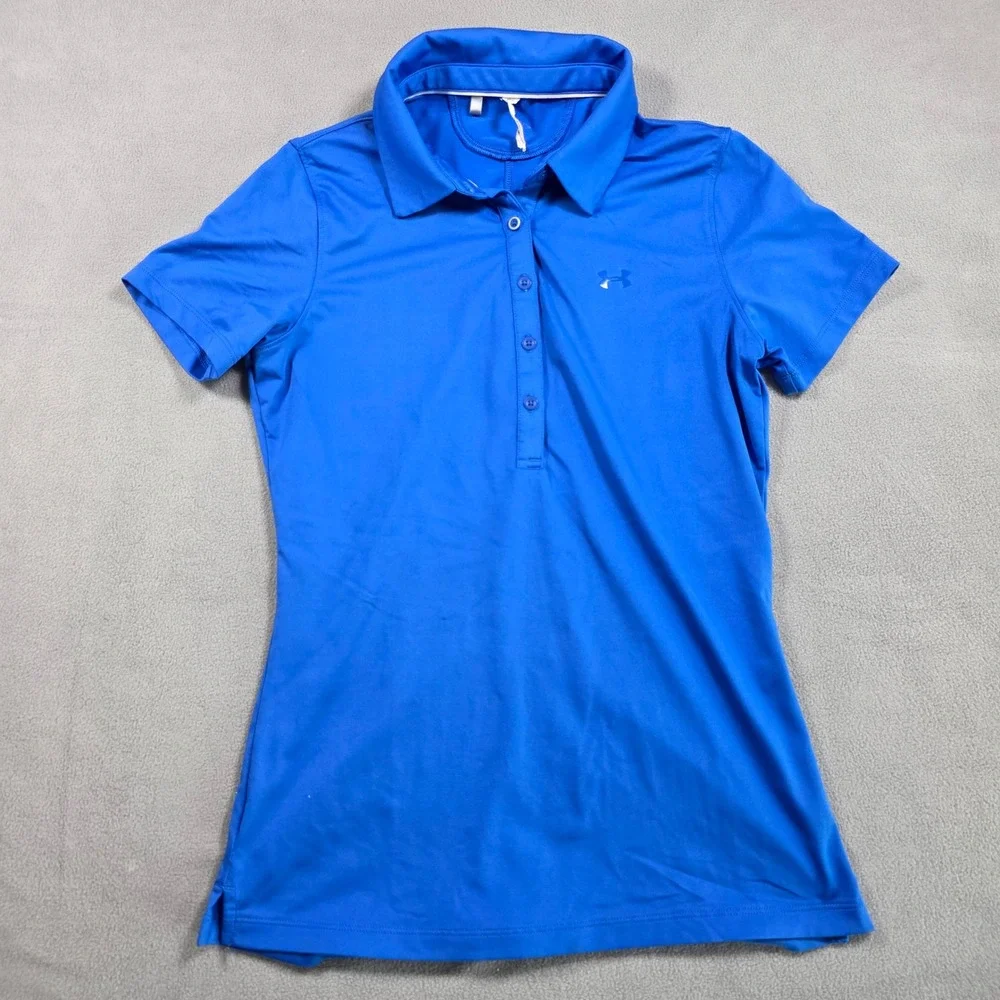 Under Armour Polo Womens Extra Small Blue HeatGear Fitted Solid
